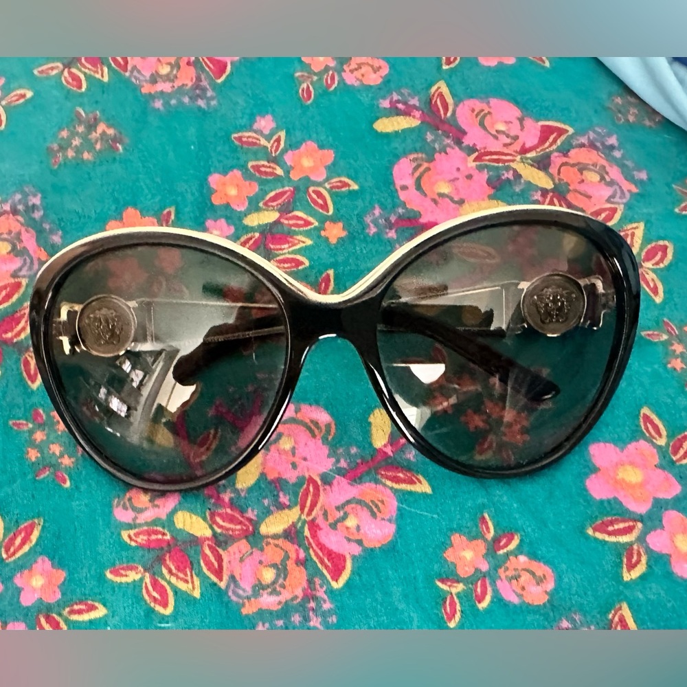 Versace Black and Gold Sunglasses